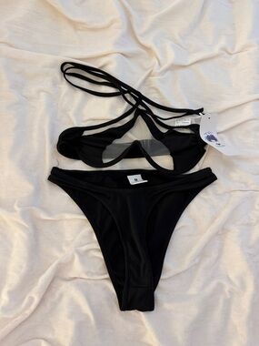 H&M Black Strappy Bikini Set - Women Swim